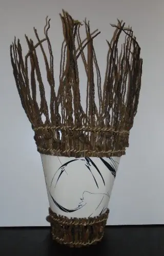 WANDLAMPEN GROOT HOUT LICHT DOEK 65 CM HOOG Nieuw