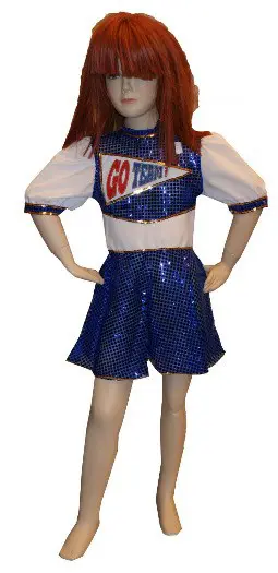 Cheerleader " Blauw " maat 104 T/m 164