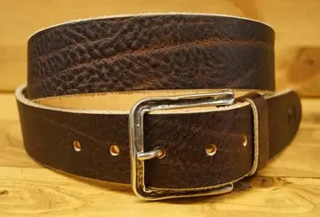 Leren heren riem " Bruin gevlamd " 4 cm breed