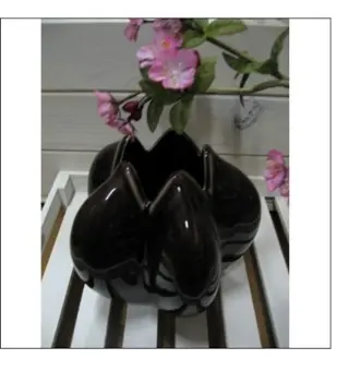 VAAS KERAMIEK BRUIN LOTUS MT M HOOG 17 CM Nieuw