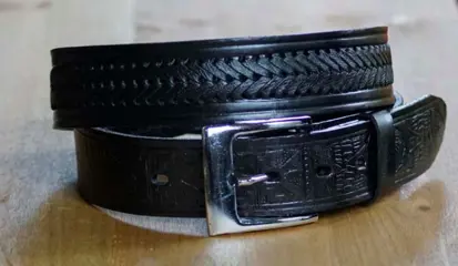 Buckle riem " Gevlochten " Zwart