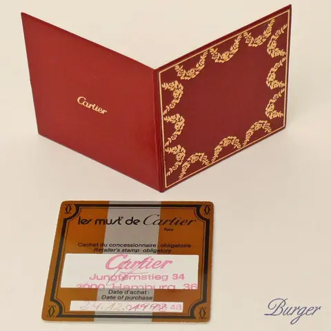Cartier Certificate Of Origin For 18K Gold Ring