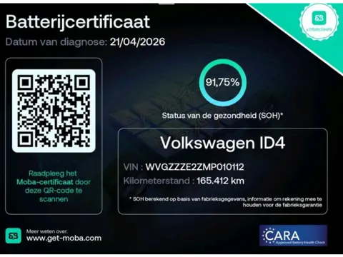 Volkswagen ID.4 Max 77 kWh 92% SOH TREKHAAK CARPLAY CAMERA STOELVER