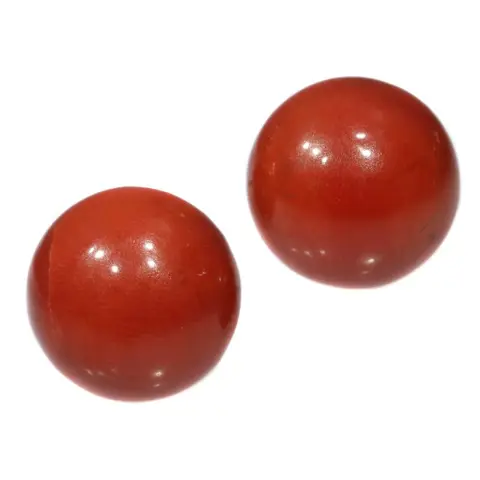 Antique gold red coral stud earrings (ca. 1900)