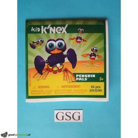 Kid knex penguin pals bouwvoorbeeld nr. 85337-302