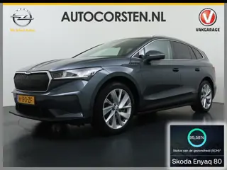 Škoda Enyaq iV 80 Trekhaak SOH 95% Warmtepomp Adap.Cruise 3-Zone Ecc 360°Camera Stuur+Stoelverwarmin
