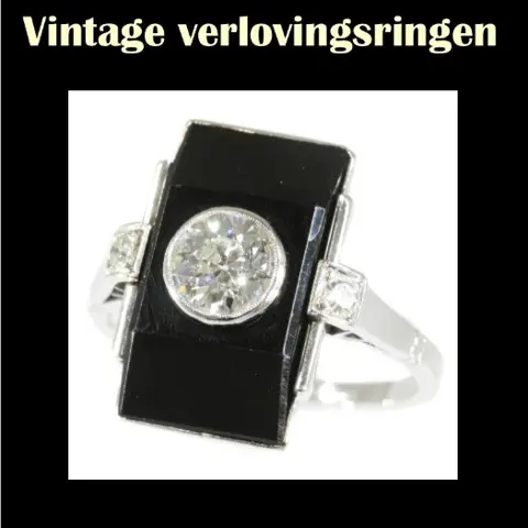 Vintage verlovingsring met oogverblindend mooie diamant.