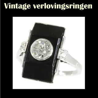 Vintage verlovingsring met oogverblindend mooie diamant.