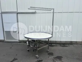 Draaitafel RVS frame 150 cm kunststof bovenblad