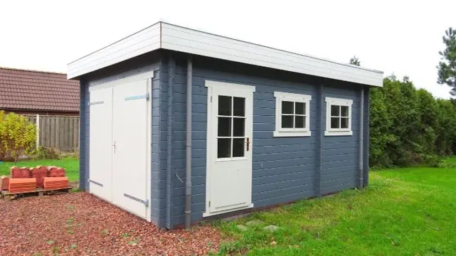 Tuinhuis-blokhut-garage platdak (3755): 375 x 550 x 260