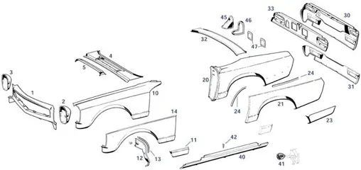 Plaatwerk voor restauratie van je Mercedes Pagode