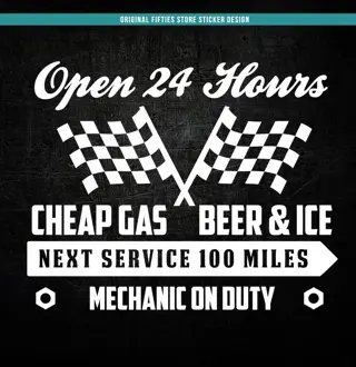 Sticker Open 24 Hours: Wit