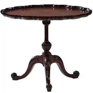 Antieke bijzettafel / Wijntafel / salontafelhoogte ca. 1870 rond en sterk geschulpt