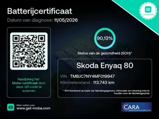 Skoda Enyaq iV 80 SOH 90% LEER Trekhaak 1e Eig NL-Auto Rijklaarprijs!
