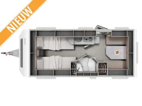 Eriba Feeling 470 NIEUW | LENGTEBEDDEN