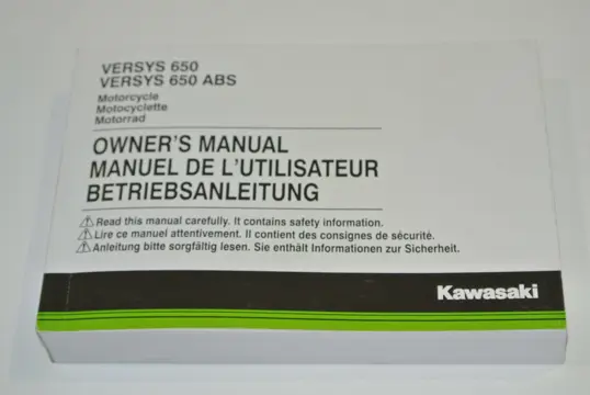 INSTRUCTIEBOEKJE Kawasaki VERSYS 650 2015 - 2018