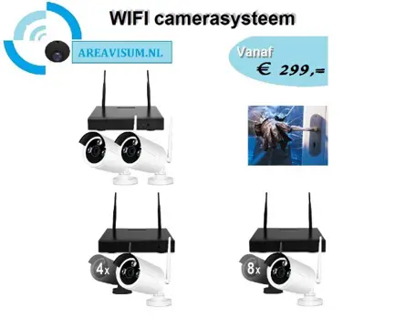 HD IP draadloos 2 camera bewaking systeem Primovo Space