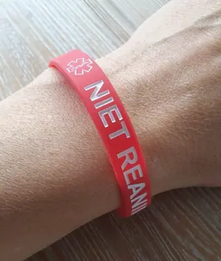 Niet reanimeren armband van flexibel siliconen