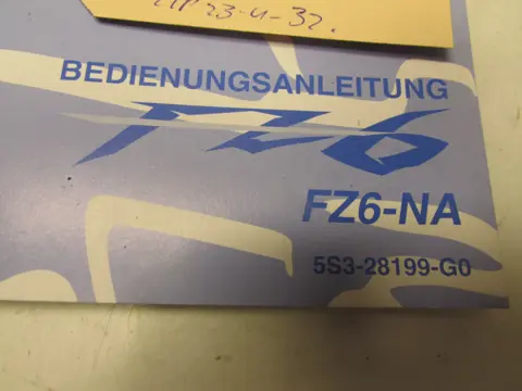 INSTRUCTIEBOEKJE Yamaha FAZER 600 2008 - 2009