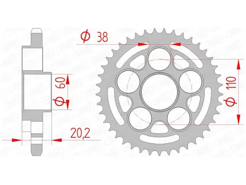 ACHTER TANDWIEL Ducati 848 2008 - 2010