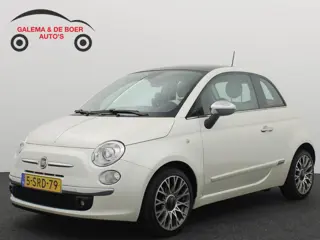 Fiat 500 0.9 TwinAir Lounge PARELMOER / BRUIN LEDER / XENON / PANORAMADAK / NAVI / AIRCO / PDC / BLU
