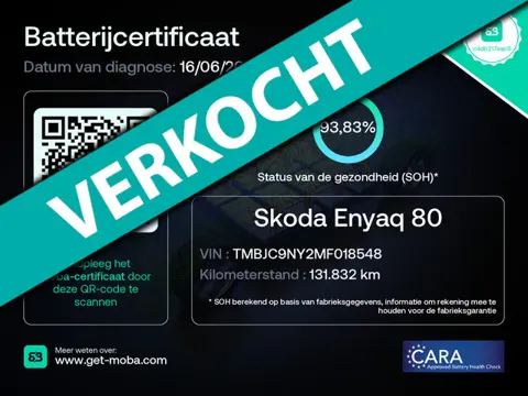 Skoda Enyaq iV 80 SOH 94% Warmtepomp Panorama Trekhaak Rijklaarprijs!
