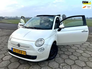 Fiat 500 C Parelmoer NAP Automaat Leder Opendak/Cabrio Airco Velgen