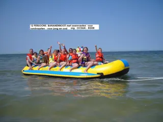 BANANEN BOOT voor max 12 personen Rondvaart -Org.Ocean Rider voor jong en oud INCL. ZWEMVESTEN