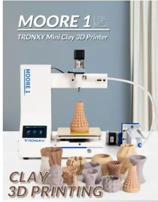 Tronxy Moore 1 Mini Clay 3D Printer, 40mm/s Print Speed, Res