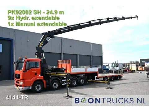 MAN TGS 35.480 8X2-6 BLS EEV * PALFINGER 92002SH 85TM CRANE | + LAG SEMI LOW LOADER