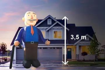 Abraham pop met wandelstok 3,5 meter te huur landelijke bezo