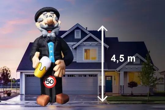 Abraham pop cartoon 4,5 meter hoog te huur, landelijke bezor