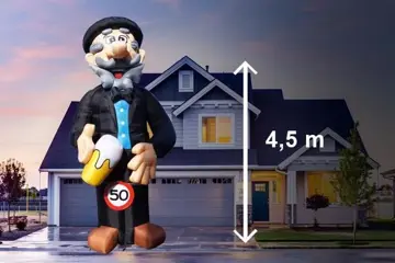Abraham pop cartoon 4,5 meter hoog te huur, landelijke bezor