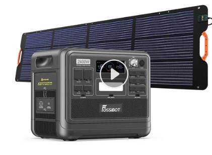 FOSSiBOT F2400 Portable Power Station Kit + FOSSiBOT SP200