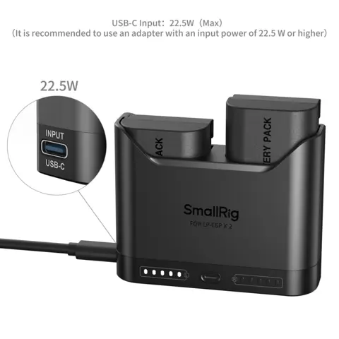 SmallRig 5485 Turbo Charging Kit For LP-E6P Camera Batteries