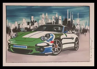 Decoratief object - Porsche 911 - Landscape art series -