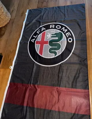 Decoratief object - Gran Bandera 4mx1m - Alfa Romeo