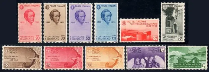 Koninkrijk Italië 1935 - Vincenzo Bellini complete set with airmail - Sassone s. 83