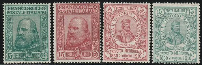 Koninkrijk Italië 1910 - Plebiscite complete set, luxury, with expert’s report - Sassone S.13