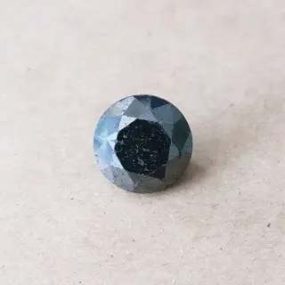 1 pcs Diamant - 6.66 ct - Rond - fancy zwart - N / A