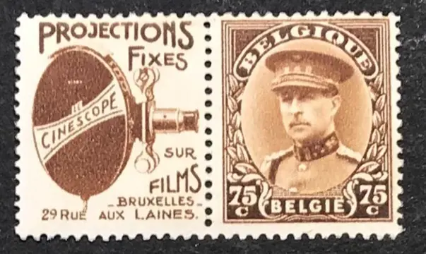 België 1923 - Reclamezegel Koning Albert I 1 - 75c - "Cinescope" - POSTFRIS - PU68