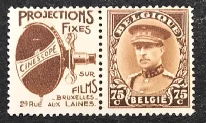 België 1923 - Reclamezegel Koning Albert I 1 - 75c - "Cinescope" - POSTFRIS - PU68