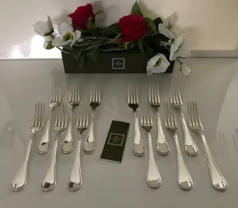 Christofle - dinervorken (12) - Verzilverd - Modèle Albi