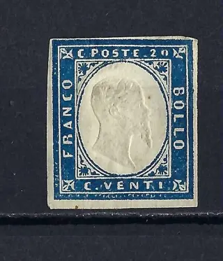 Italiaanse oude staten - Sardinië 1860 - 20C azzurro - Sassone 15Ca