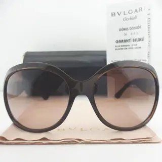 Bulgari - Havana Brown and Gold Tone Temple Detail -