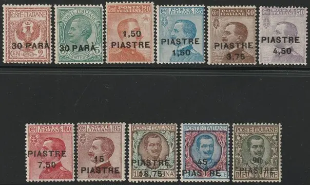 Levant - Constantinopel 1922 - 7th local issue, rare complete set with experts’ reports - Sassone n.58/67