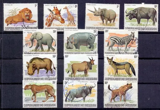 Burundi 1982/1989 - Dieren en uit Afrika : volledige reeks GESTEMPELD - OBP/COB 879/91