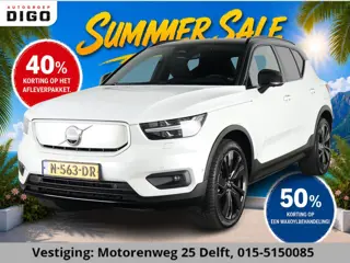 Volvo XC40 RECHARGE TWIN PRO AWD SOD ACCU 93% GARANTIE 9-2031 SCHUIF/ PANORAMADAK. WARMTEPOMP. DIGIT