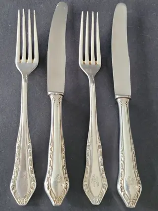 Prachtig 12-delig zwaar verzilverd (100) Art Nouveau