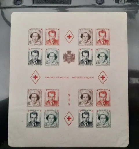 Monaco 1949 - “Croix Rouge” (Red Cross) block, imperforate - Yvert Bloc 3B